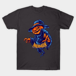 Halloween Smiling Pumpkin Character Terror T-Shirt